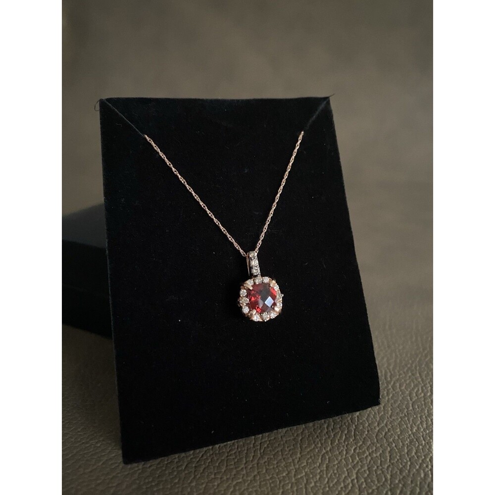 LeVian 14K Rose Gold Rhodolite Garnet Chocolate Diamond Pendant Necklace